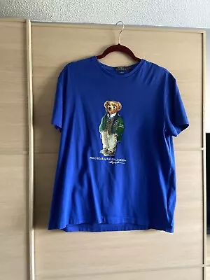 Ralph Lauren Royal Blue T Shirt Polo Bear Logo UK Med Preloved  • £5.99