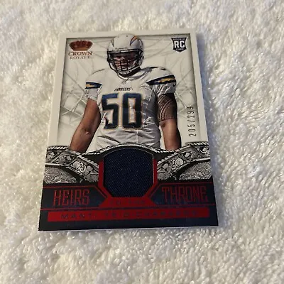 2013 Panini Crown Royale Heirs Throne #22 Manti Te'O /299 Rookie RC Patch • $1.75