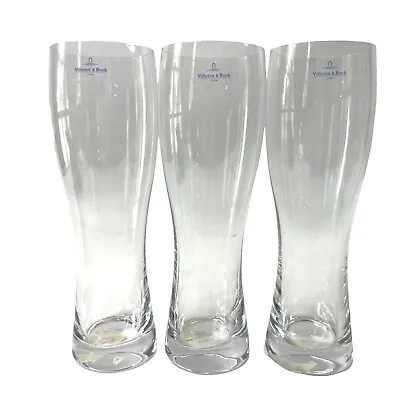 Villeroy & Boch Crystal Purismo Beer Pilsner Glasses Set Of 3 New! • $47.52