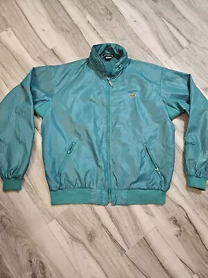 Vintage Men's XL IZOD Lacoste Tracksuit Jacket 80's Full Zip Aqua Green... • £45.99