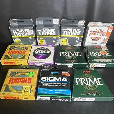 Vintage Fishing Line Lot RAPALA PRIME DuPONT SIGMA & More - 11 Packages • $30