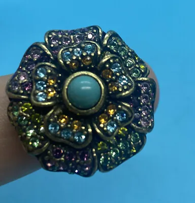 $25.49 • Buy Heidi Daus Retired  Passionate Poisey  Swarovski Crystal Flower Ring - Sz 5.75