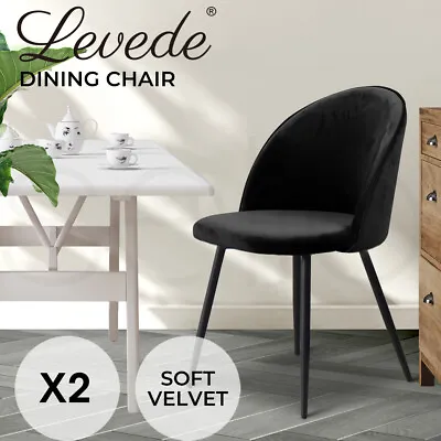 $139.99 • Buy Levede 2x Dining Chairs Kitchen Cafe Lounge Chair Sofa Upholstered Velvet Black