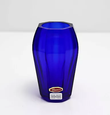 Vintage Moser Cobalt Diva Series 8 Paneled Vase. Signed With Original Sticker • $295