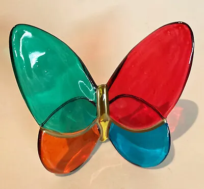 Hand Painted Italian Art Glass Butterfly Figurine • $39.95