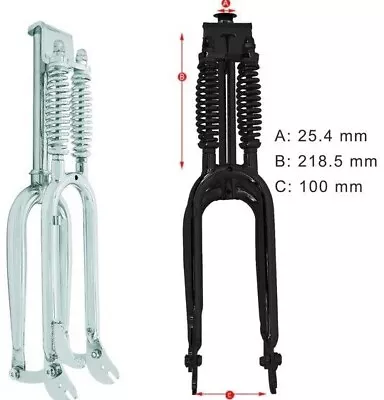 20  Classic Dual Spring Fork 1  Threadless Bicycle Cruiser Fork With Brake Mount • $178.99