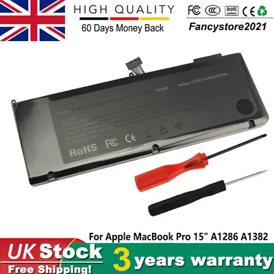 £25.99 • Buy A1321 A1382 Battery For MacBook Pro A1286 Mid 2009 2010 2012 Late 2011 Mid 2012 
