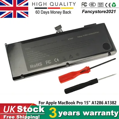 Battery A1382 For Apple MacBook Pro 15  Unibody A1286 2011-2012 10.95v 77.5Wh • £23.35