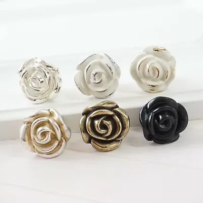 Dresser Handles Flower Knob Rose Drawer Knobs Pulls Handles Kitchen Cabinet Pull • $3.97