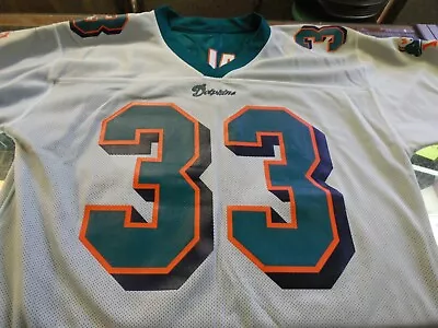 Vintage #33 Abdul Jabbar Miami Dolphins Reversable Reebok Jersey Size 48 • $24.99