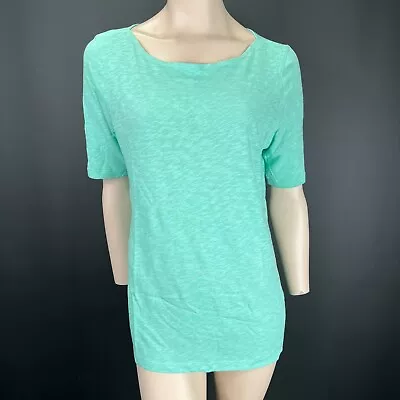 Marc O'Polo Top XL Womens Green Cotton Casual Sleeves Round Neck Shirt Ladies • £14.95