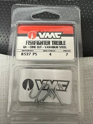 VMC 8527 6X STRONG FISHFIGHTER TREBLE HOOKS 8527PS Size 4 - 3 Pack (Missing 4) • $5