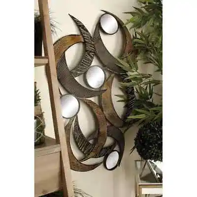 Modern Metal Wall Decor Abstract Geometric Eclectic Crescent Moon Art Sculpture • $89.95