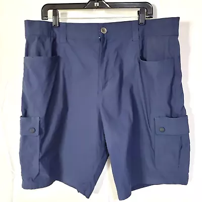 Orvis Mens Voyager Cargo Shorts Size 38 Navy Blue Pockets Nylon Blend Stretch • $19.52