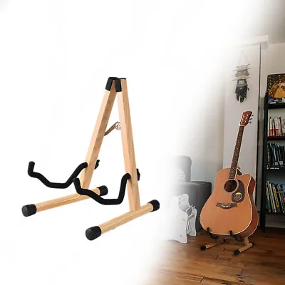 $35 • Buy Guitar Stand Wooden Free Standing Portable Folding Ukulele Bass Guitar Stand AU