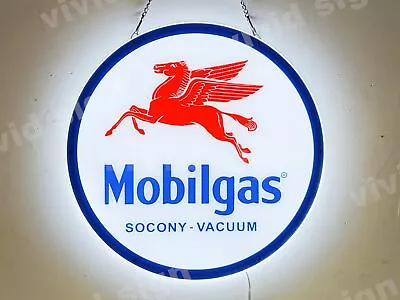 Mobil Gas Gasoline Oil Fuel 3D LED 16 X16  Neon Sign Light Lamp Wall Decor Club • $124.99