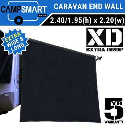 Campsmart Black XD Caravan End Wall Privacy Screen Sun Shade For Roll Out Awning • $94.95