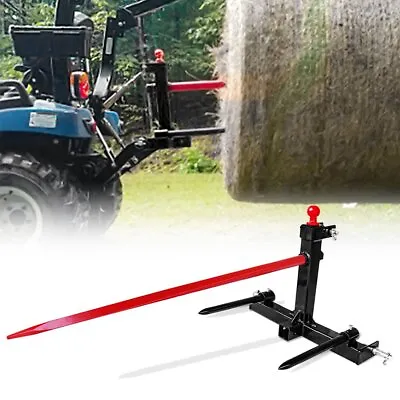 $286.95 • Buy 3 Point Tractor Trailer Receiver Hitch 49'' Hay Bale Spear W/17'' Stabilizer Bar