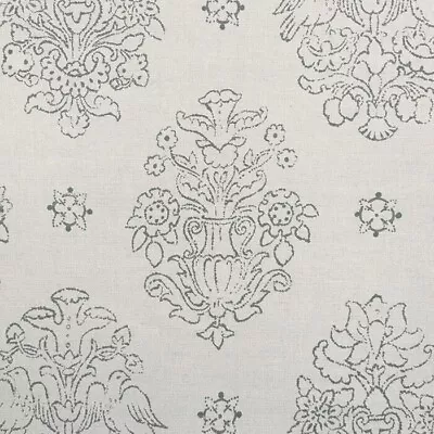 Victoria Hagan Fabric Damask Bird Medallion Print 10 Yards Large Scale Slate • $649.99