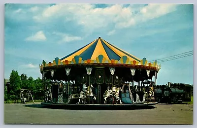 Postcard S. Carver MA Edaville Railroad Carousel • $4.95