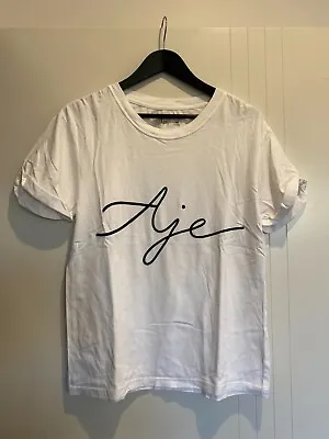 Aje Wome's White Tee Ribbon Logo - Size XS - New Condition • $90