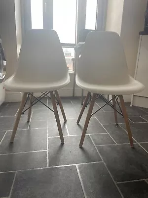 2 White Kitchen Chairs • £0.99