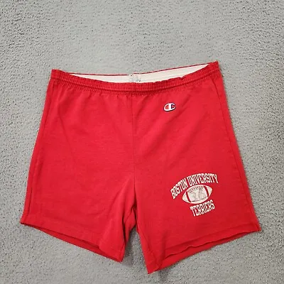 VTG Champion Shorts Adult Large 36 38 Red Boston University Terriers US Made • $39.50