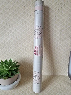 £25 • Buy New Vintage Mitre Wallpaper Grey Stripes Pink Gold Paisley Print Roll 50's 60's