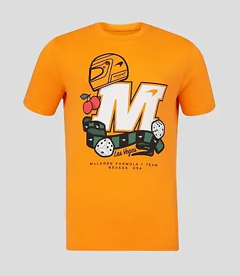 McLaren F1 2023 Official Las Vegas USA GP T-Shirt Papaya Orange Free UK Ship • £33