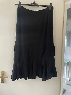 Saloos Black Jersey Skirt Size XL • £15