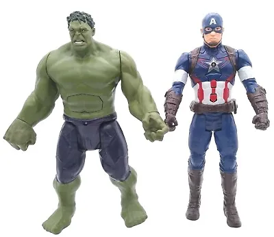 Marvel Hulk & Captain America 12  Talking Avengers Action Figure Bundle  • £19.99