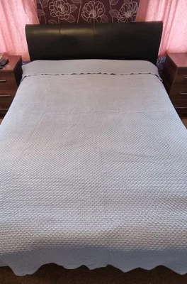 £6 • Buy Earlys Of Witney Egyptian Cotton Waffle Blanket (Blue) Double Size.