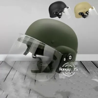 New M88 Riot Helmet+Transparent Protective Mask Military Fan Game CS Tactics 1PC • $36.55
