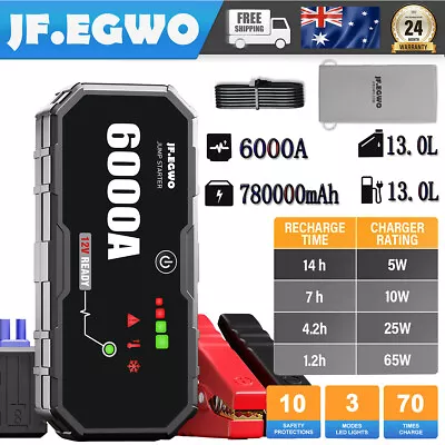 JF.EGWO 6000A Car Jump Box 12v Battery Jumper Car Starter Booster Heavy Duty • $131.99