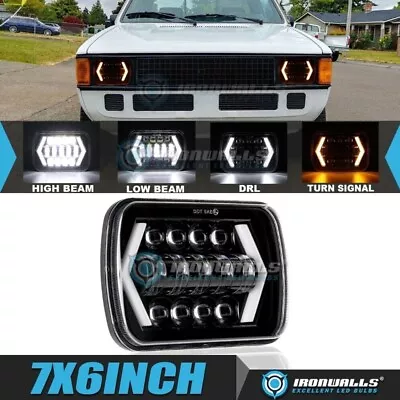 For VW Rabbit 1979-1984 7x6  Square LED Headlight Hi-Lo DRL Turn Signal Lamp • $34.99