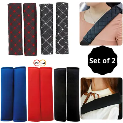 2 X Car Seat Belt Cover Pads Car Safety Cushion Covers Strap Pad For Adults Kids • £4.29