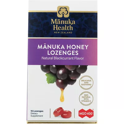 Manuka Health Manuka Honey Lozenges Blackcurrant Flavor 15 Counts • $12.24