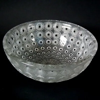 Rene Lalique Clear & Frosted Glass 'Nemours' Bowl • £1940