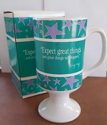 Mary Kay EXPECT GREAT THINGS Pedestal Coffee Tea Mug Cup NEW In Box MIB • $15.50