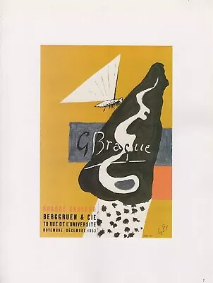 1989 VINTAGE  BRAQUE GRAVEUR  BERGGRUEN MOURLOT MINI POSTER COLOR Art Lithograph • $3.20