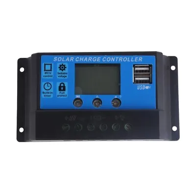 PWM 30A Solar Panel Regulator Battery Charge Controller 12V/24V LCD USB • £8