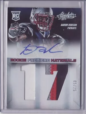 2013 Absolute RPM Jumbo Jersey Autograph #201 Aaron Dobson 05/25 Patch Auto • $14.99