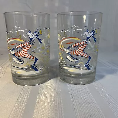 1996 McDonalds Walt Disney 25th Anniversary Glass Goofy Blizzard Beach Cup X2 • $13.49