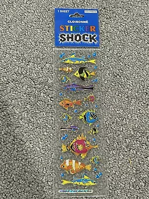 Vintage Sticker Shock Cool Shiny Fish 1 New Pack 1 Sheet • $1.75