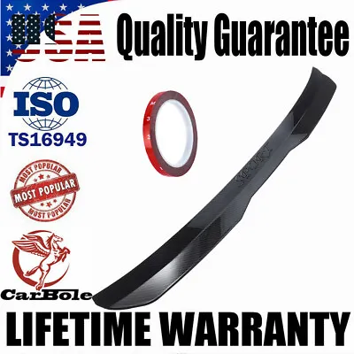 Black Car Rear Roof Lip Universal Spoiler Wing Glossy Tail Trunk Kit ABS Strips • $39.99