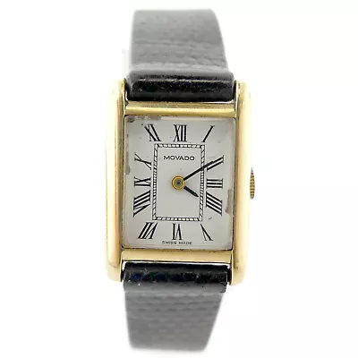 Movado Hand-winding White Dial Roman Numerals 14k Yellow Gold Ladies Watch • $750