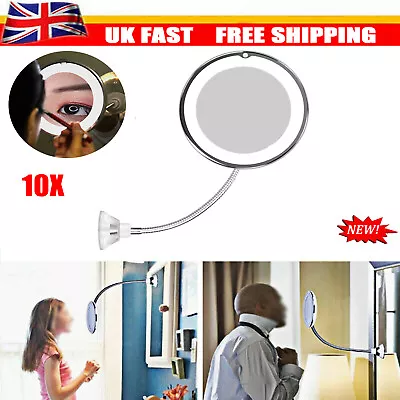 10X Gooseneck Magnifying Makeup Mirror Magnification Bathroom Mirror + LED Light • £16.69