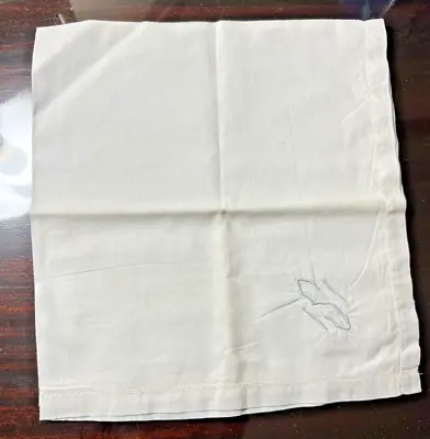 VINTAGE Men's Handkerchief White Fine Linen MONOGRAM   S  Hemstitched 15  • $15