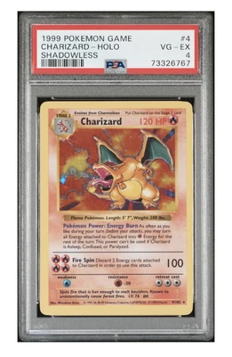 $161.50 • Buy Shadowless Charizard 4/102 Base Set Holo Rare Pokémon 1999 Pokemon PSA 4