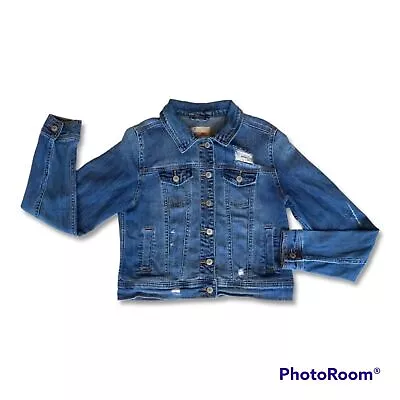 Mossimo Supply Co Small Cropped Denim Jacket -Distressed - Minimal - Western • $15.99